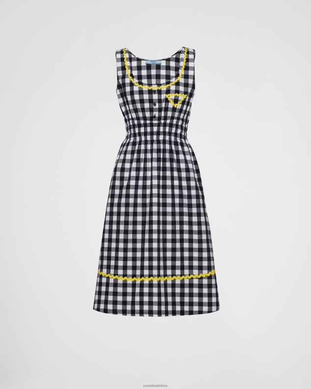 Prada odev čierna/žltá ženy gingham šekové šaty 602LP142