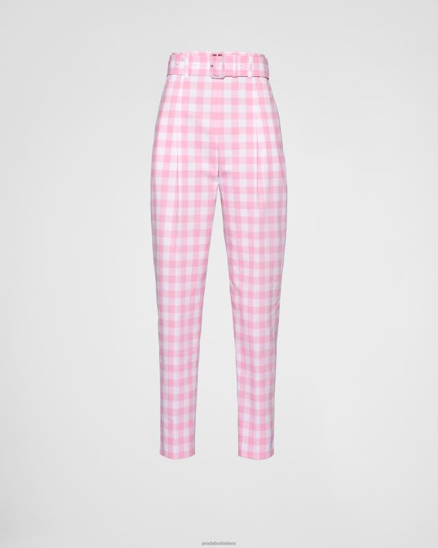 Prada odev Ružová ženy gingham check nohavičky 602LP126