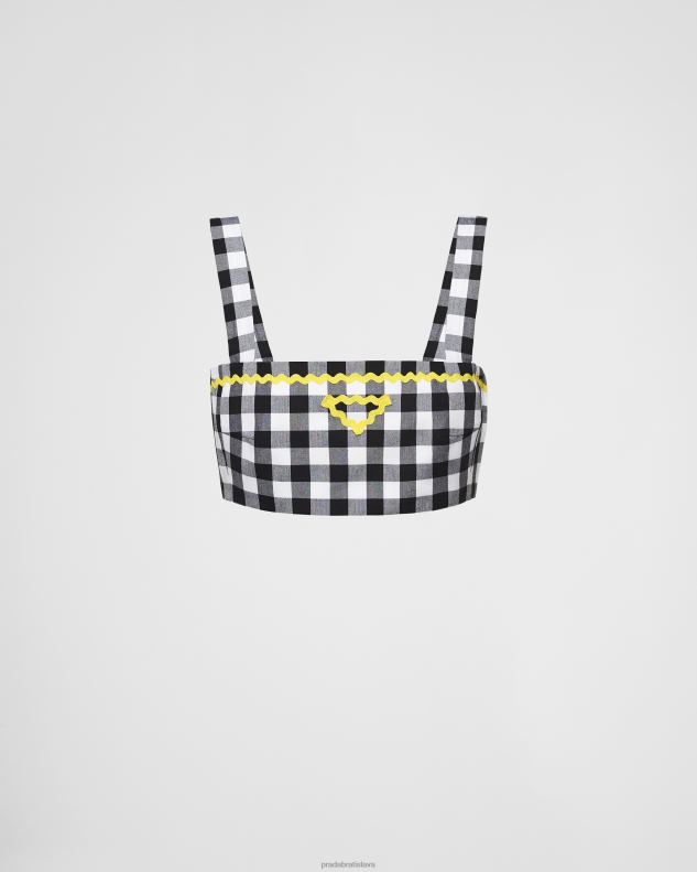 Prada odev čierna/žltá ženy gingham check top 602LP129