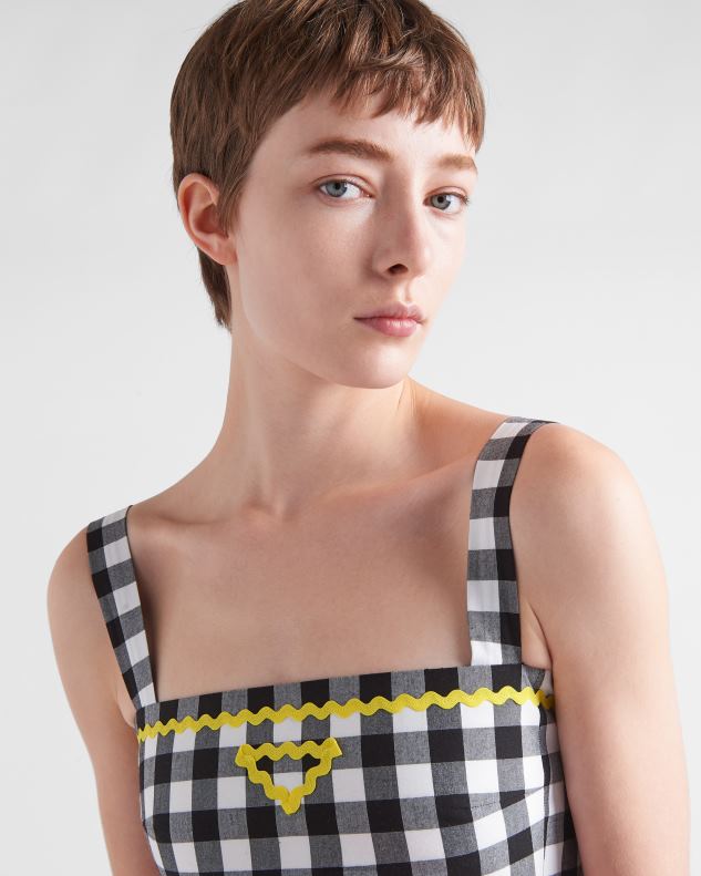 Prada odev čierna/žltá ženy gingham check top 602LP129