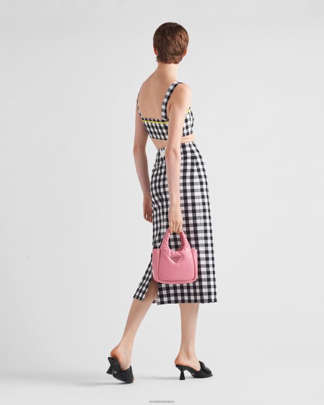 Prada odev čierna/žltá ženy gingham check top 602LP129