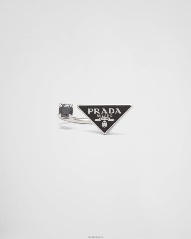 Prada šperky čierny/čierny diamant ženy symbolický prsteň 602LP1508