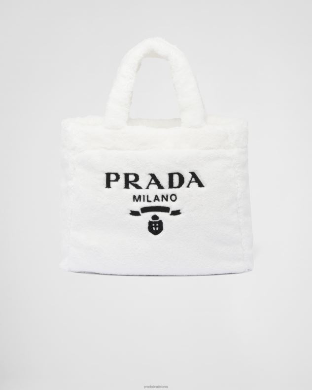 Prada tašky biely čierny ženy froté taška 602LP673