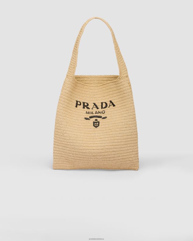 Prada tašky prirodzené ženy háčkovaná kabelka 602LP642