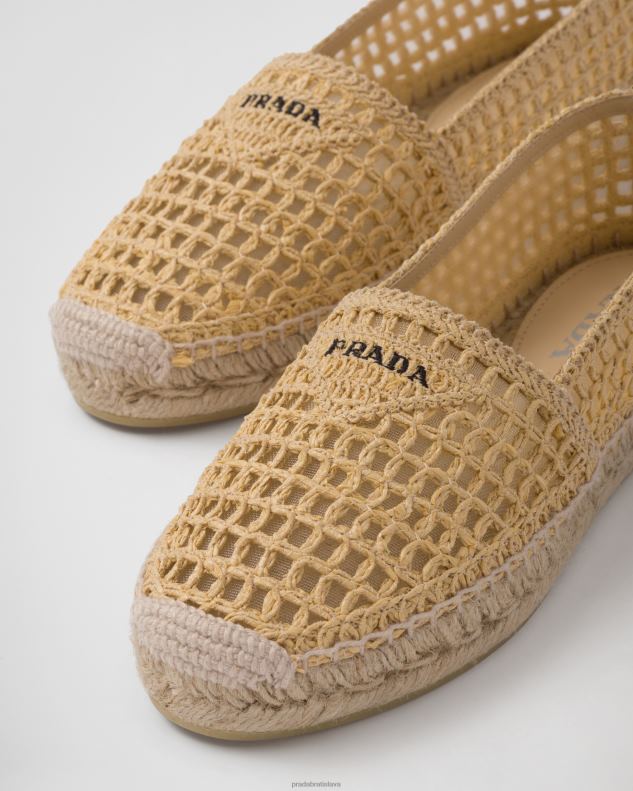 Prada topánky prirodzené ženy háčkované espadrilky 602LP1092